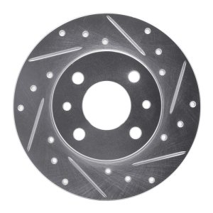 Fiat 500 Brake Rotor (1) - Rear Right - R1 Concepts - Drilled & Slotted - Silver - `09-`19